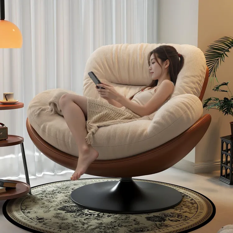 FAVMARTHA懒人沙发旋转蛋壳椅摇摇椅躺椅阳台家用可睡觉休闲单人