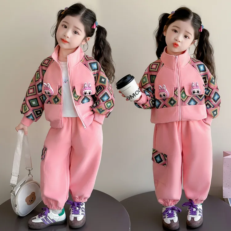 女童拉布布套装洋气儿童休闲卫衣两件套小女孩宝宝春秋装2025新款