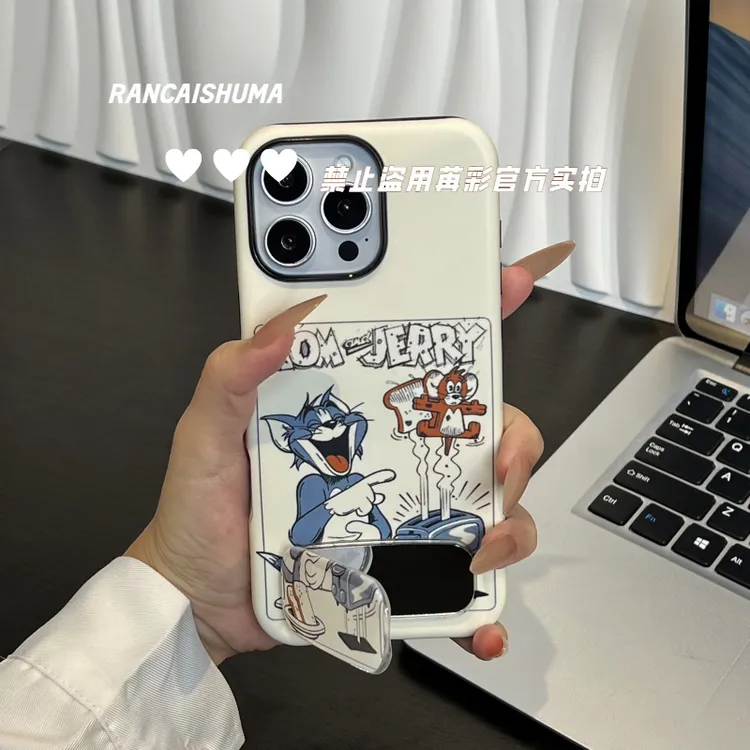 面包机猫和老鼠适用苹果华为小米iPhone1513promax专用防摔手机壳