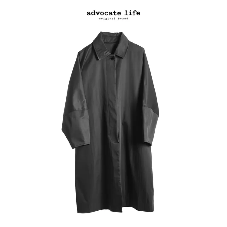 Advocatelife2025新品风衣外套女休闲百搭显瘦黑色风衣JQ171323
