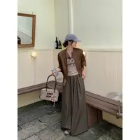 【双11捡漏】乌77美式复古通勤阔腿裤女秋季宽松显瘦百搭拖地休闲裤