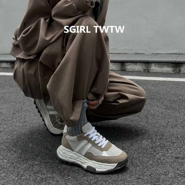 SGIRL TWTW2025年秋季新款真皮拼布透气厚底时尚休闲鞋老爹鞋女鞋