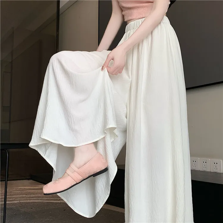 垂感飘飘a字半身裤裙女夏季2025新款宽松百褶高腰显瘦山本裤长款