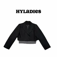 HYLADIESWEAR  『高级感清新』定制款短款下摆拼接针织高级感外套