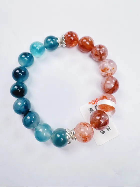 哪吒之魔童闹海蓝玛瑙红胶花水晶手链敖丙印象衍生手串彩色时尚