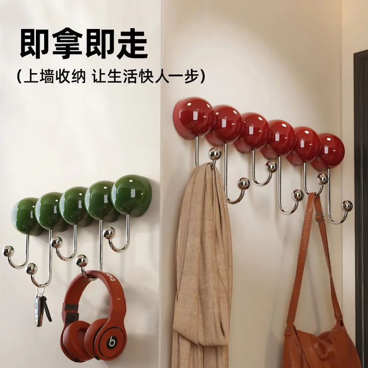 【友创】吸盘门后挂钩免打孔挂衣钩壁挂无痕玄关卧室衣帽收纳挂架