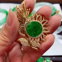 翡翠银S925镶嵌颈饰翡翠