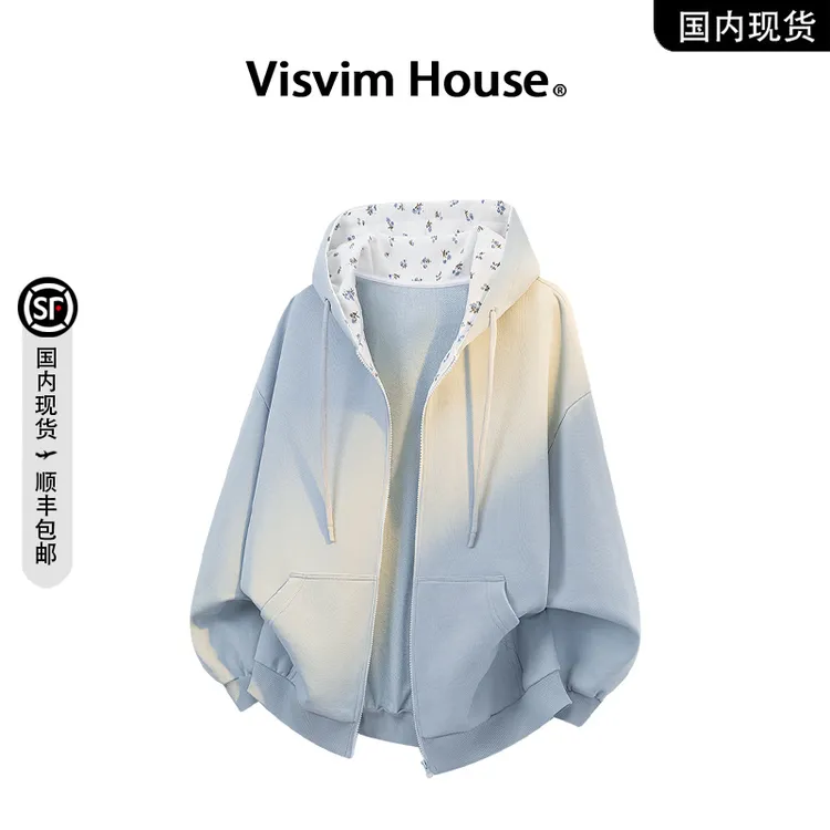 【品牌现货撤柜】VISVIM WINGS春秋季新款日系印花开衫情侣卫衣男士