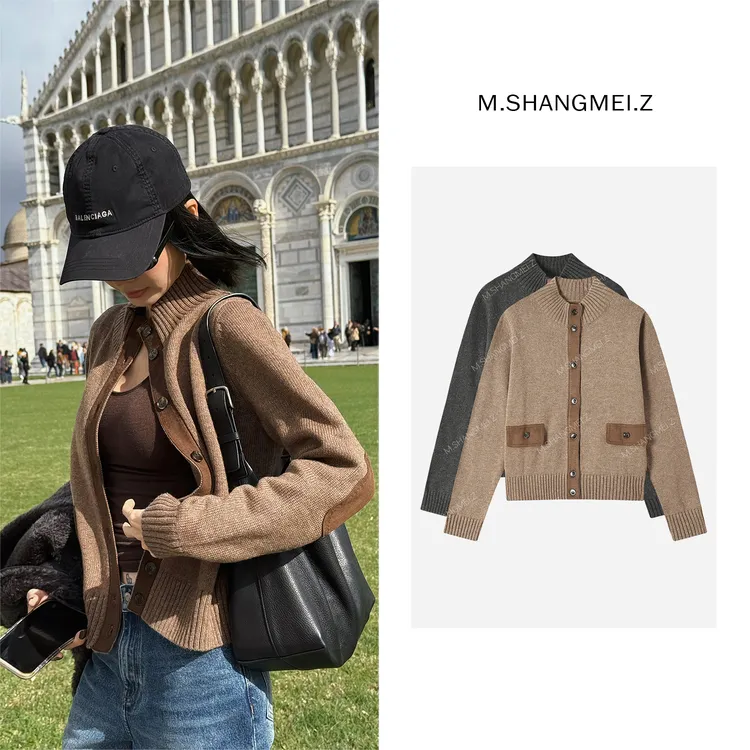 M.SHANGMEI.Z/沐熙【金盏骑士】美大哥通勤优雅羊毛立领毛衣X103154