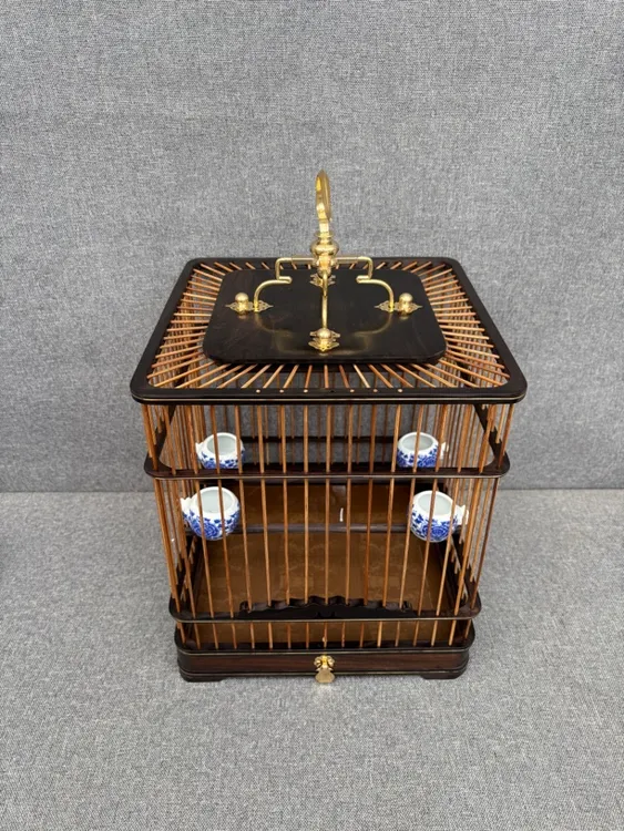 长宽23高26抽屉在上高端红木鸟笼