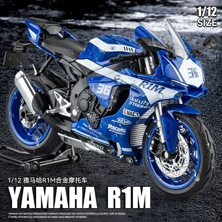 1:12雅马哈r1m合金车模仿真机车儿童玩具摆件定制小汽车模