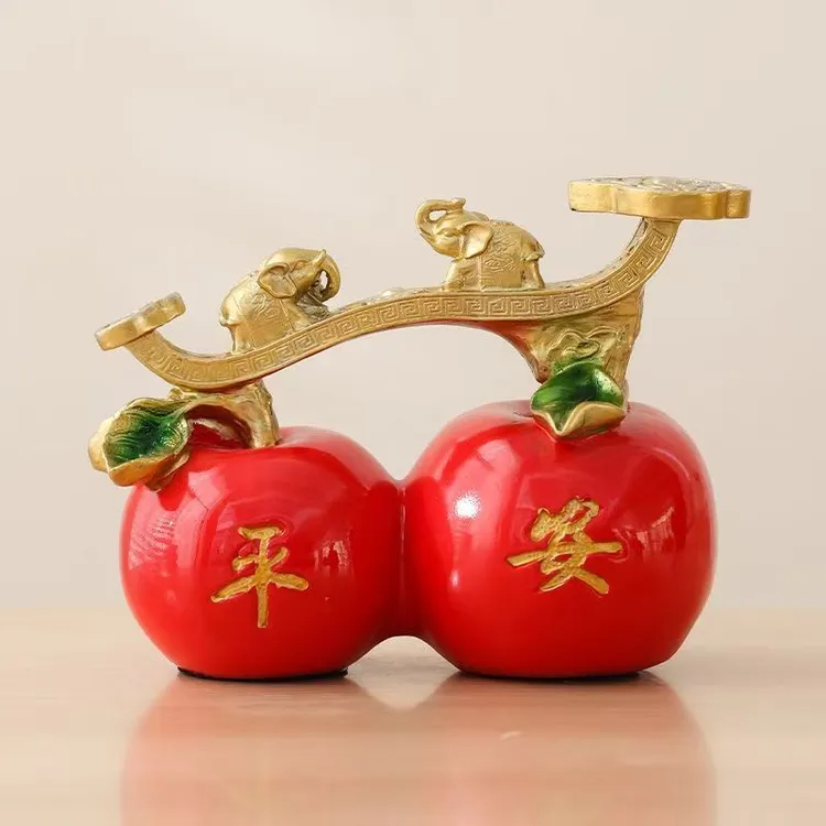 苹果客厅摆件中式平安果电视柜酒柜家居装饰品喜庆祝福平安夜礼品