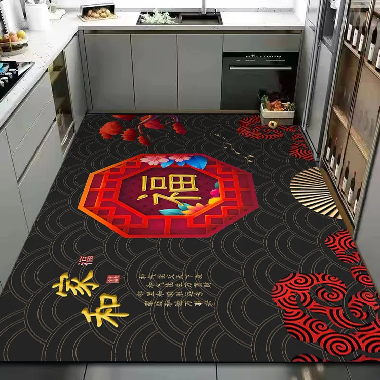 福字入户硅藻泥加强防滑吸水地垫橡胶防滑底入户门垫玄关垫子脚垫