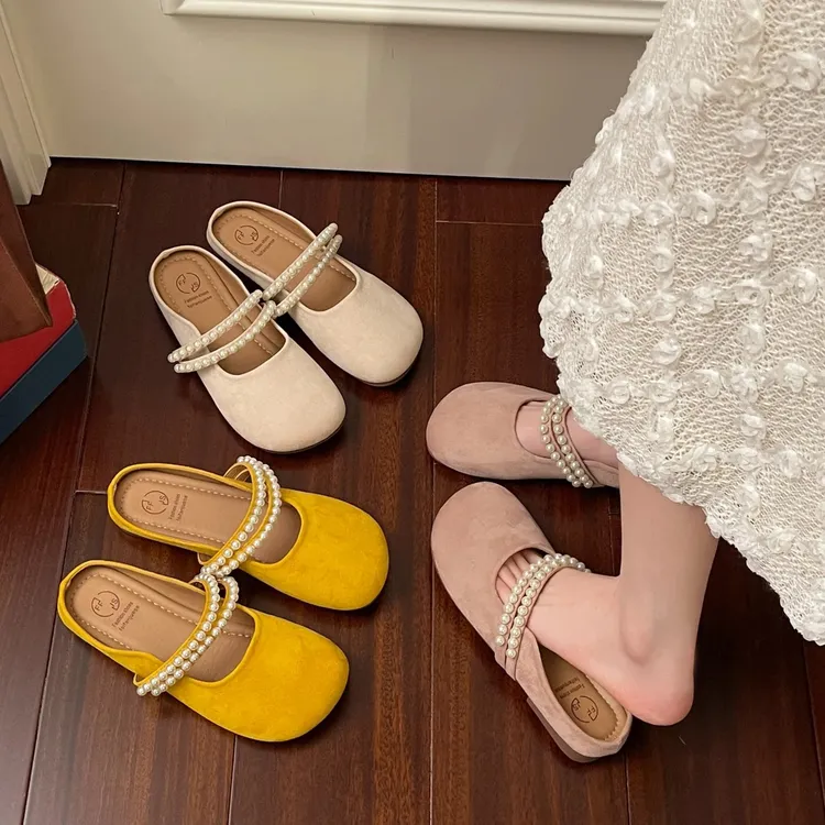 厚底小香风勃肯鞋包头半拖鞋女外穿2025夏新款一脚蹬玛丽珍凉拖鞋