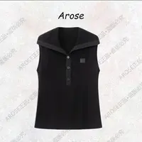 【AR0SE•正品】2025秋季无袖针织衫薄款拼接常规翻领针织衫百搭8109