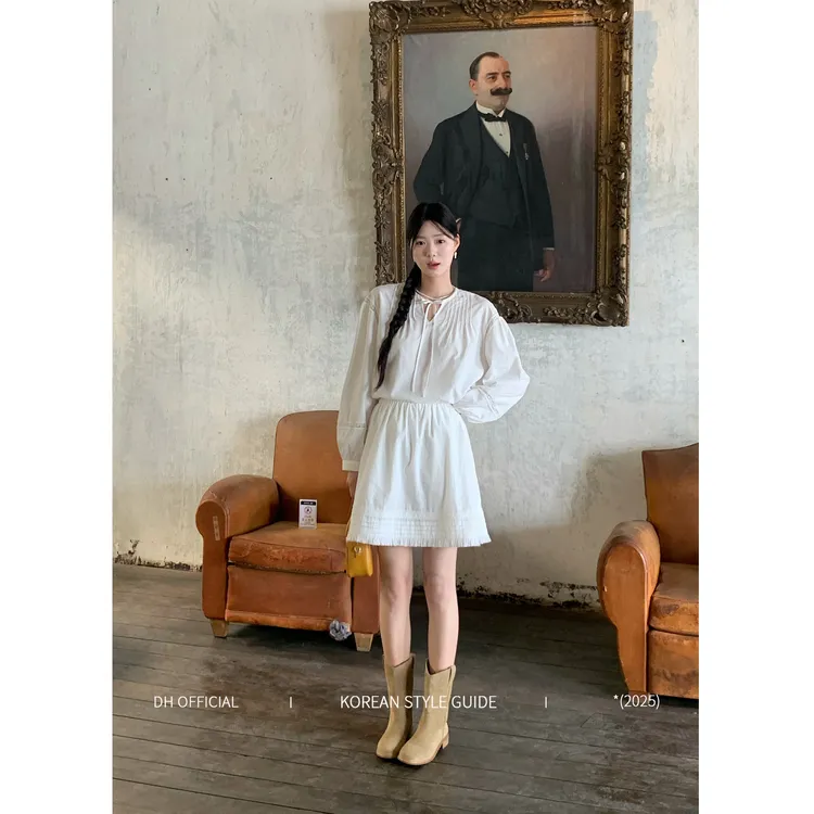 清 DH OFFICIAL 大花【南法甜茶】洋气衣服女夏季显瘦小众套装