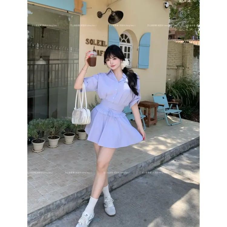 清清萌面侠芝士【清爽滤镜】休闲衣服衬衫高腰半裙61186119