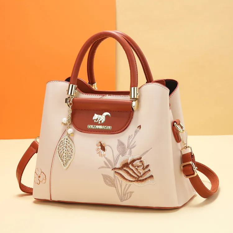 新中式国风刺绣包包单肩气质轻奢手提包送妈妈婆婆生日礼物百搭