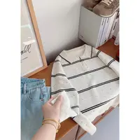 【丹姐家~条纹POLO衫】绵羊毛+兔毛！秋季新款简约百搭针织衫