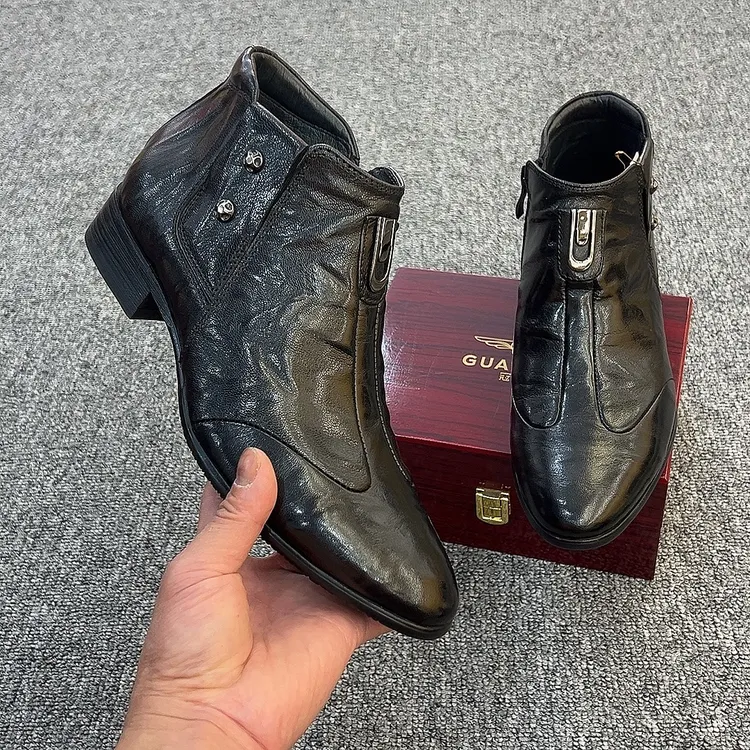 34码起广州原版切尔西短靴真皮内里纯色英伦高帮皮靴中跟男靴