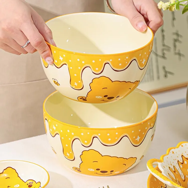 【蜂蜜小熊】6英寸面碗2个装陶瓷釉下彩工艺好物餐具套装易清洗