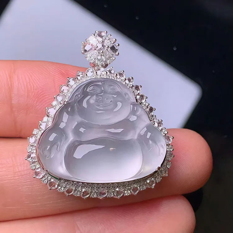 缅甸高冰佛公吊坠佛公冰透水润