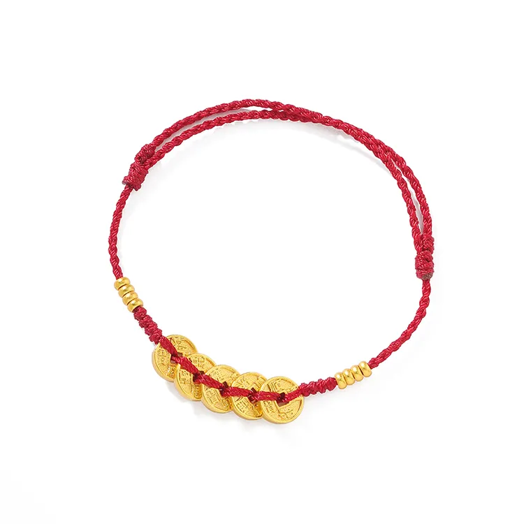 SHIXI/世希 五帝钱本命年红绳盘缠脚链