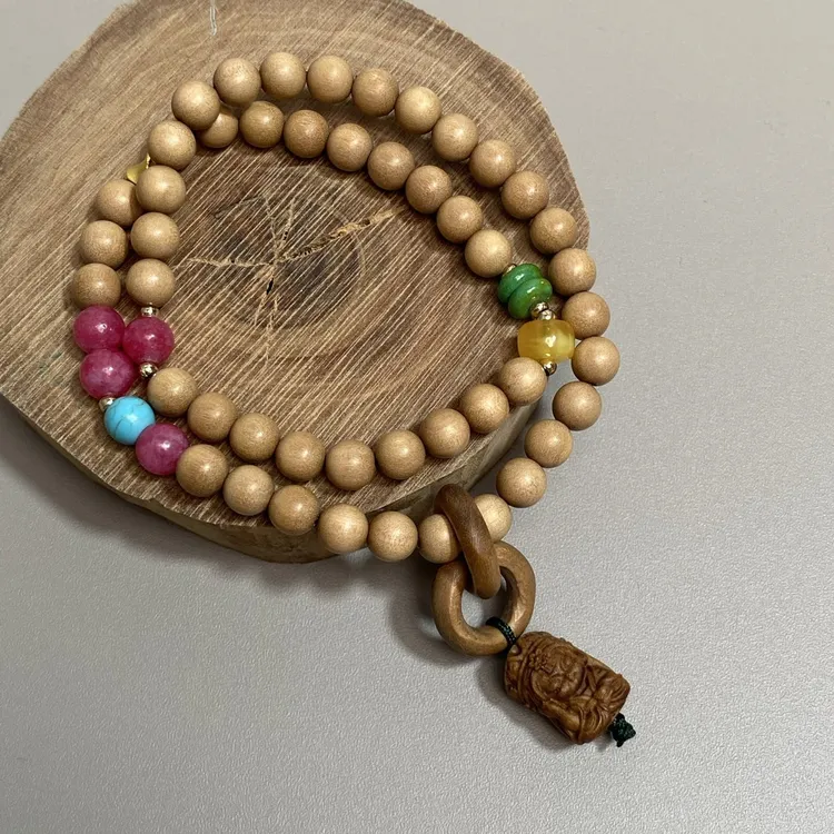 【有间】正宗印度迈索尔老山檀香0.6顺纹diy佛珠手链奶香品香0323