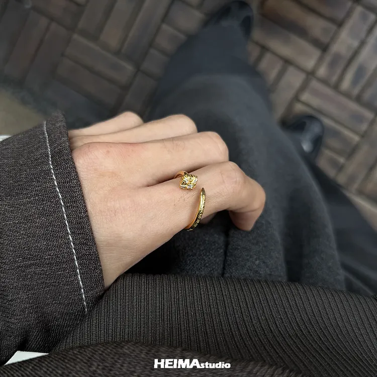 925银戒指 原创鸢尾花系列纯银钉子男士戒子莫桑钻食指小众高级感