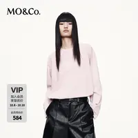 MOCOT恤2025秋新品棉质做旧洗水植绒印花烫钻宽松长袖MBE3TEET09