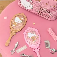 三丽鸥家族复古格纹系列手持镜（棕色）-Hello Kitty款
