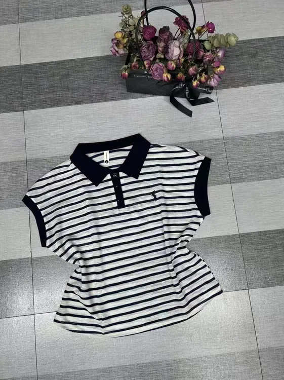 *子怡*夏季简约时尚翻领条纹冰麻衫41衣长56