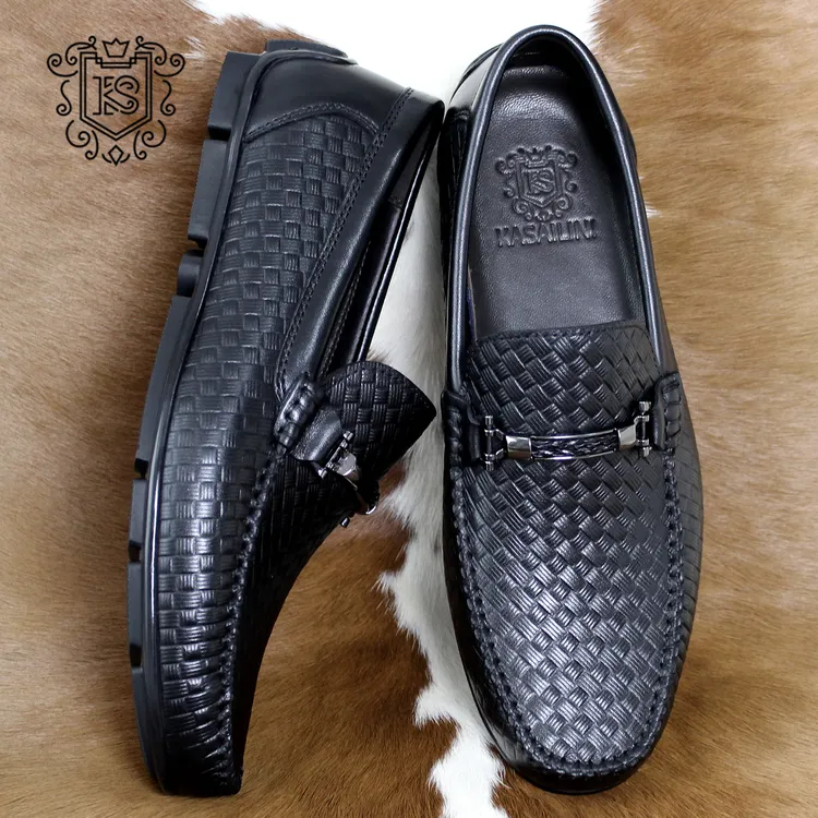 卡塞利尼新款豆豆鞋男士真皮透气商务休闲皮鞋英伦低帮懒人鞋驾车