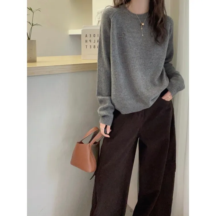 毛衣2025女秋冬新款巨好看色圆领宽松显瘦百搭不撞款外穿毛衣上衣