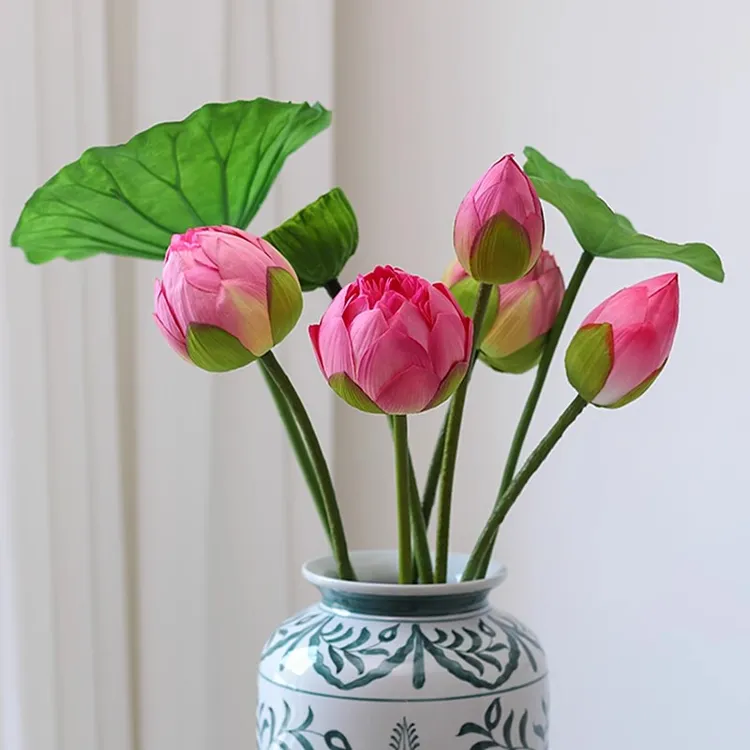 荷花仿真花莲花假花客厅装饰插花摆设荷叶莲蓬新中式花艺摆件