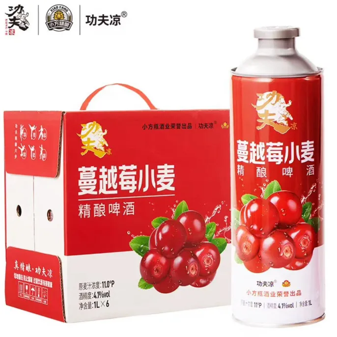 次日达 功夫凉精酿双酵母 蔓越莓小麦啤酒1L