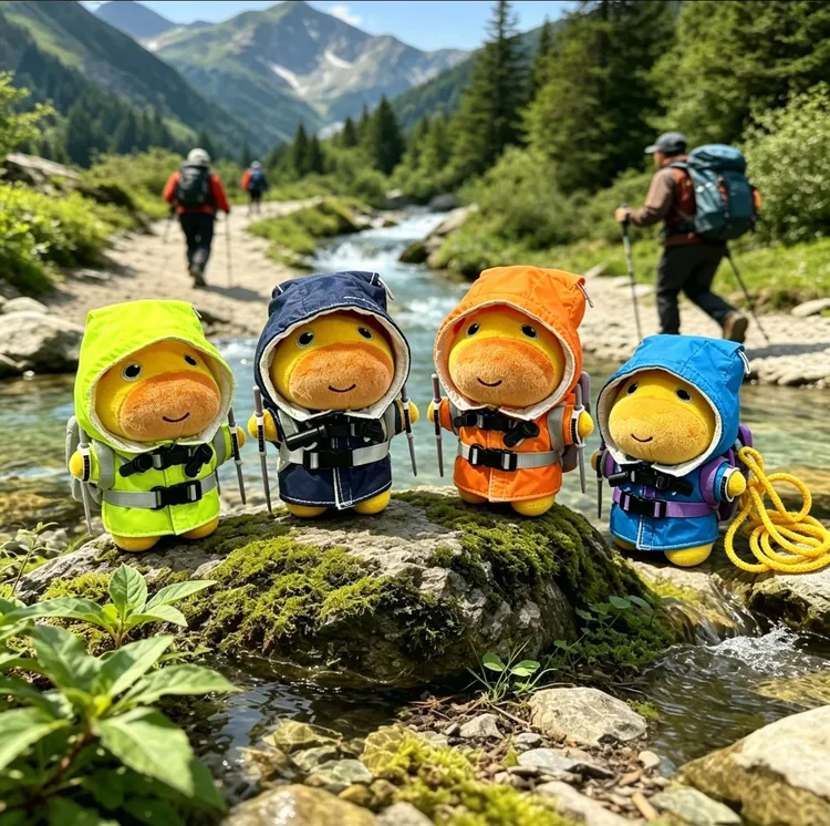 【现货速发】登山户外水豚噜噜挂件娃娃登山版毛绒玩偶噜噜背包挂件