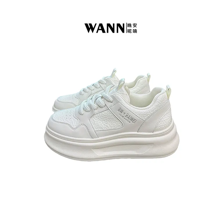 WANN/晚安呢喃 百搭厚底增高休闲女鞋运动小白鞋板鞋