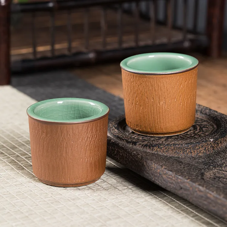 龙泉青瓷纯手工跳刀主人杯品茗杯功夫茶杯 陶瓷单个茶杯