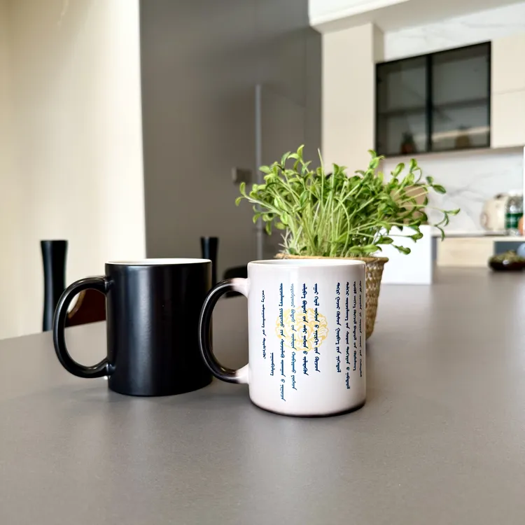 感温变色杯茶杯咖啡杯字母创意时尚杯蒙元素