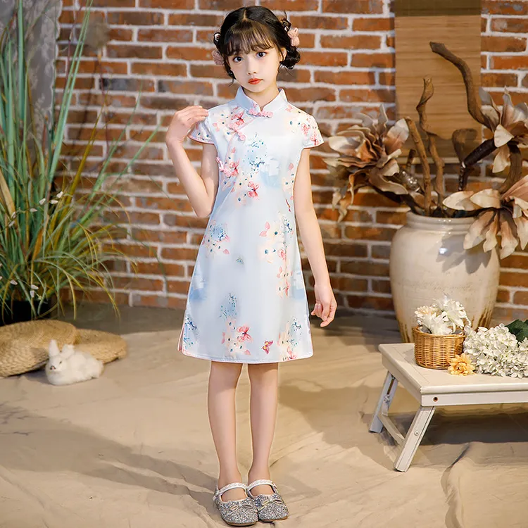 女童旗袍连衣裙新款夏装民族风小女孩气质公主裙儿童洋气旗袍裙