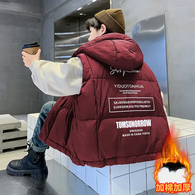 男童棉马甲秋冬季2025新款儿童加厚中大童背心男孩外穿马夹潮百搭