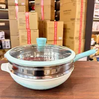 摩兰德女王珐琅陶瓷炒锅高颜值轻奢不粘锅炒菜锅燃气电磁炉通用