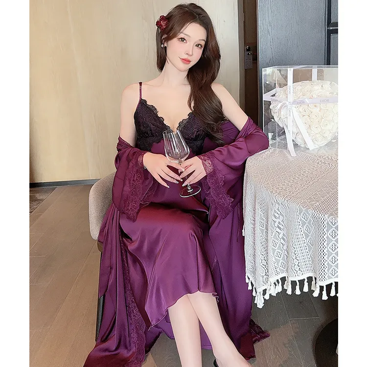 长裙睡袍性感纯欲风吊带法式蕾丝收腰显瘦可外穿睡裙女女士夏季