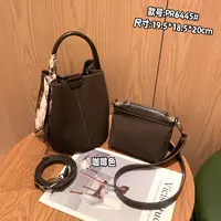 复古磨砂皮丝巾水桶包女秋冬时尚手提包单肩斜挎包PR6445