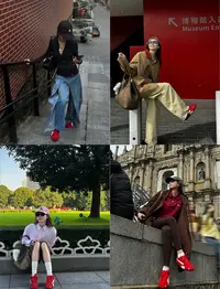 灰灰呀！根本脱不下来！美式复古小众运动赛车单鞋系带休闲德训板鞋
