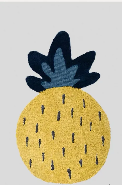 菠萝儿童房创意地毯可爱小地垫客厅卧室高级感茶几毯60×90cm