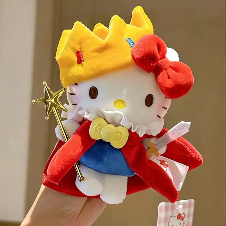 正版hellokitty小王子国王包包挂件毛绒玩偶三丽鸥生日礼物送女友