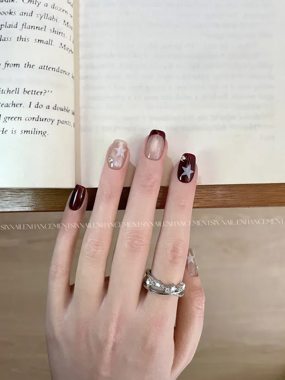 【复古芒星】高端·纯手工穿戴甲10片猫眼秋冬新年五角星