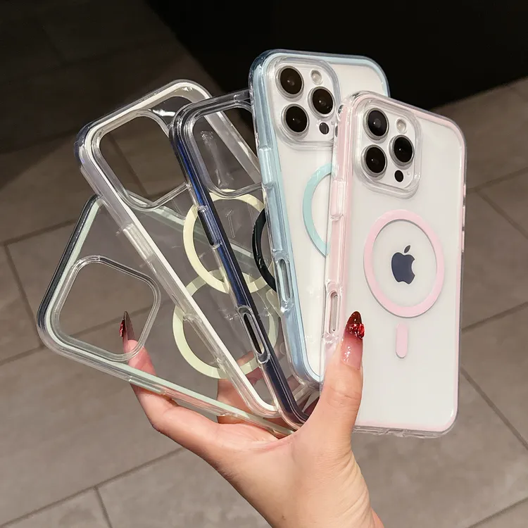 tpu二合一磁吸壳适用苹果16promax手机壳iPhone15/14透明防摔气囊